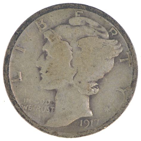 Collectible 1917 Mercury Liberty 90% Silver United States Dime ...