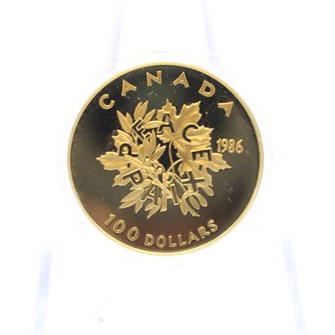 99.99% 1986 1/2 OZ Gold Canada 100 Dollars Coin (91) | Property Room