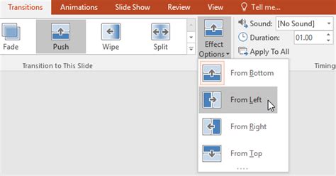 Image result for PowerPoint Transitions Setting