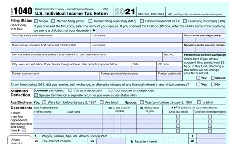 2021 federal tax forms printable