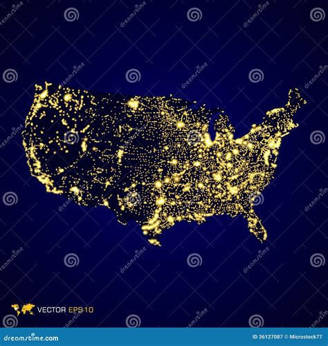 Usa At Night Map ~ FABROSWORLD
