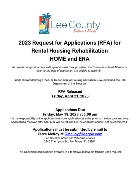 Fillable Online 2023 Request for Applications (RFA) for Fax Email Print ...