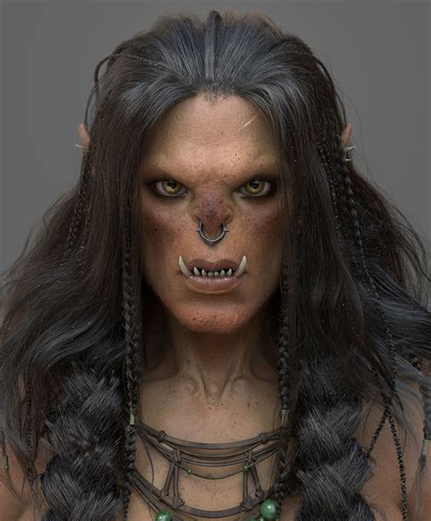 Warcraft-Female orc | Female orc, Character portraits, Hair styles