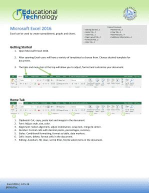 Fillable Online Excel can be used to create spreadsheets, graphs and ...