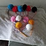 HAIKO Korean Style Pom Pom Fur Plastic Hairband -Pack of 6 : Amazon.in ...