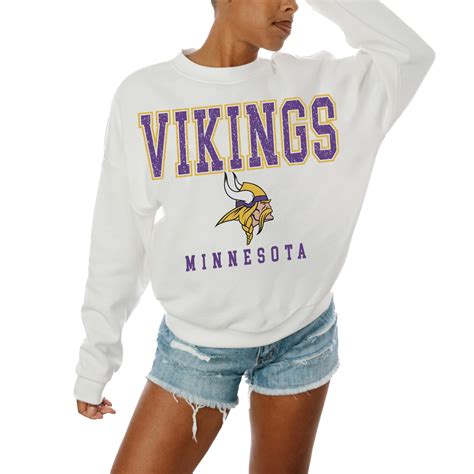 Women's Gameday Couture White Minnesota Vikings Sunday Drives Oversized ...