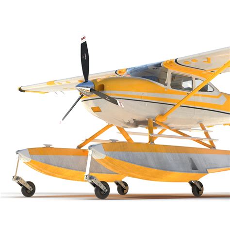 Cessna 182 Skylane on Floats Rigged Yellow 3D | 3D Molier International