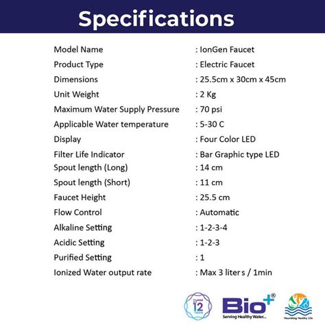 Buy Bio+ IonGen Faucet | Biotech Industries Store