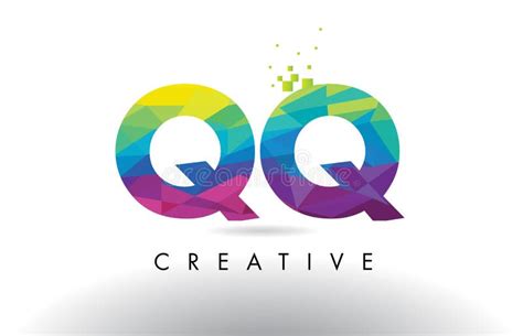 QQ Q Q Colorful Letter Origami Triangles Design Vector. Stock Vector - Illustration of branding ...