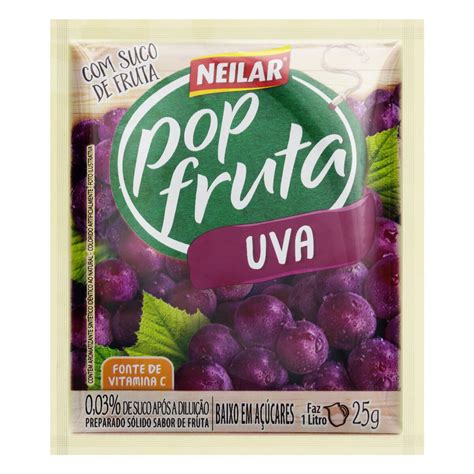 Refresco em Pó Uva Neilar Pop Fruta Pacote 25 g - Carrefour