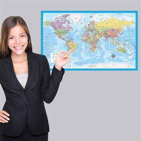 Snapklik.com : 2 Pack - Laminated World Map & US Map Poster Set - Wall ...