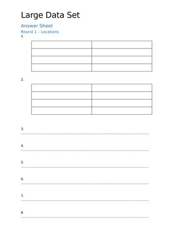 Image result for The Large Data Set a Level Maths Worksheet
