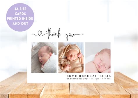 Modern Baby Thank You Cards With Photos