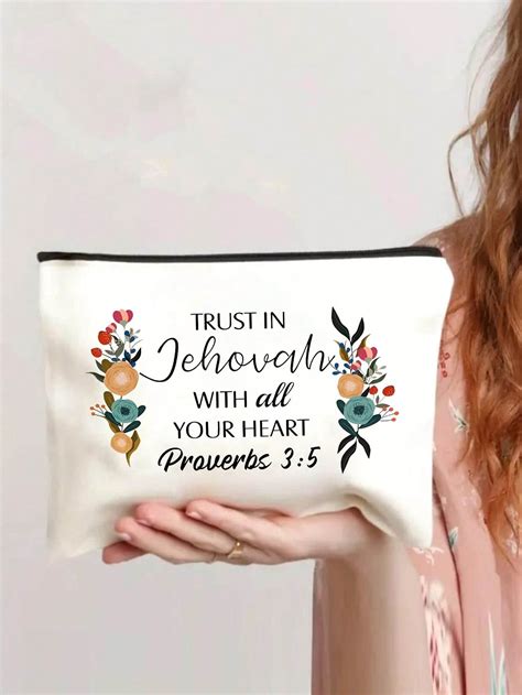Canvas Cosmetic Bag With Inspirational Quotes - Non-Waterproof ...