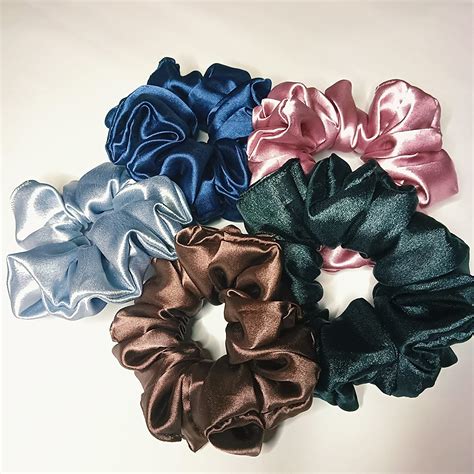 Princessa Luxury Satin Scrunchies for Women/Girls combo pack (Pack of 5 ...