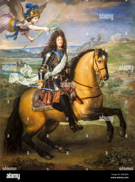 Louis XIV of France (1638-1715), on horseback crowned by Victory before the Siege of Namur (1692 ...