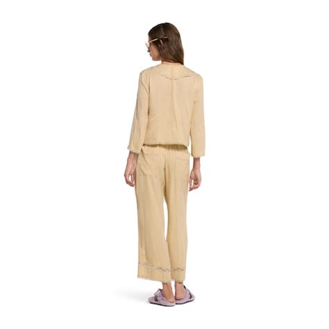 Diagonal GG silk jacquard shirt in light beige | GUCCI® NL