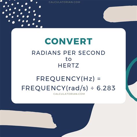 Convert From Radians Per Second To Hertz
