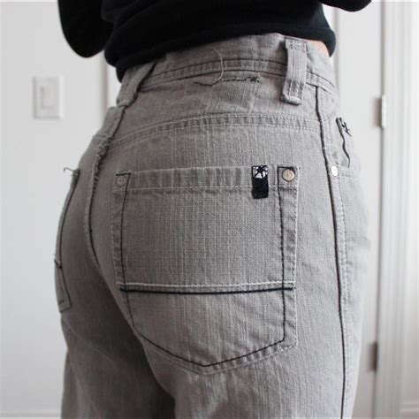 Women's Grey and Black Jeans | Depop