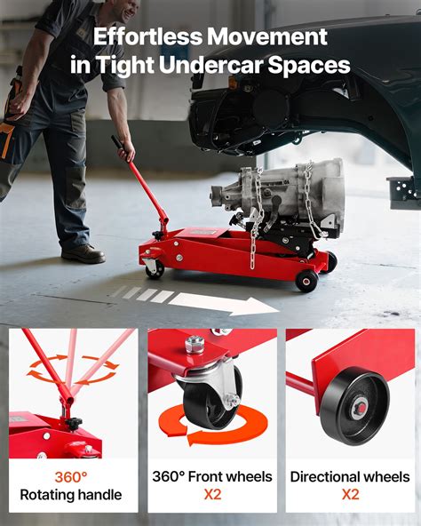 VEVOR Low Profile Floor Jack, 1000 lbs / 0.45 Ton Lifting Capacity ...