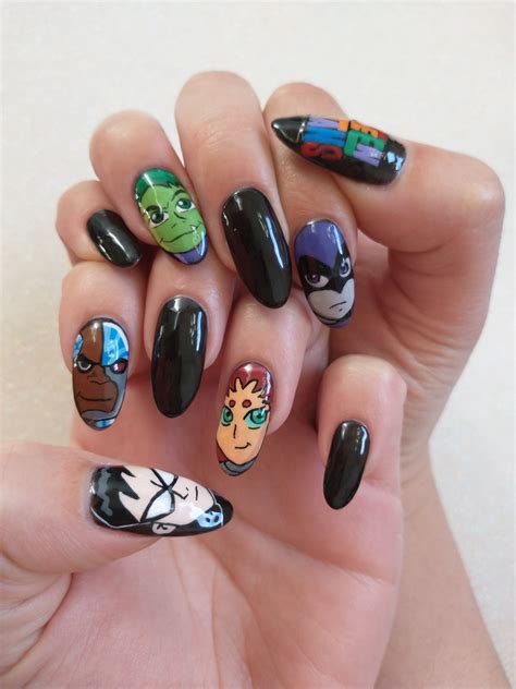 Hand painted anime nails!