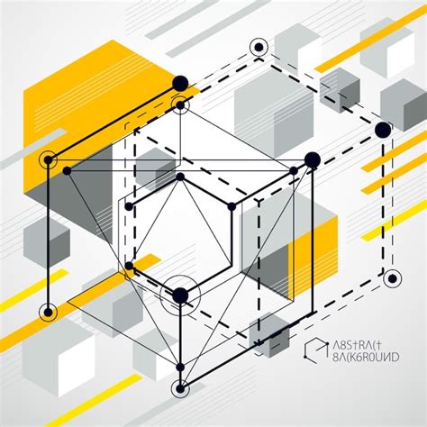 Motif vectoriel géométrique à la mode, fond jaune de maille de cube ...