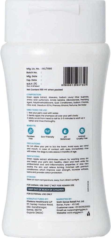 Buy VETGENIE GREEN APPLE & ALOE VERA SHAMPOO 100 ML Online & Get Upto ...