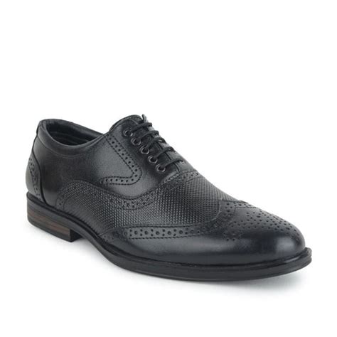 Buy Fortune Formal Black Lacing Brogue Shoes For Men HOL-125E By Liberty