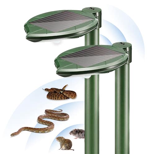 maxfetched Solar Snake Repellent Ultrasonic Outdoor, Mini LED Light ...