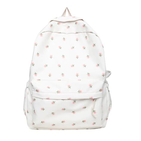 Buy MININAI 2025 Kawaii Floral Print Backpack with Pendant Preppy ...