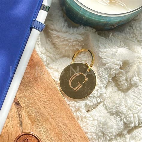 Personalized - Metal Keychain - Gold - Initial - Lemonade - Lemonade