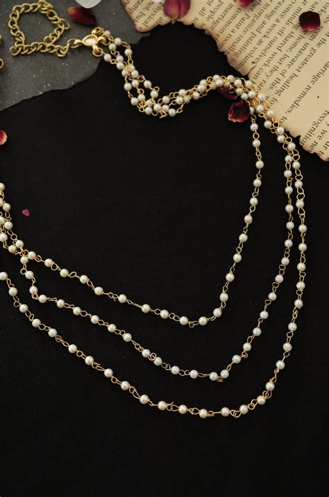 Kacey Multilayered Pearl Necklace – Do Taara