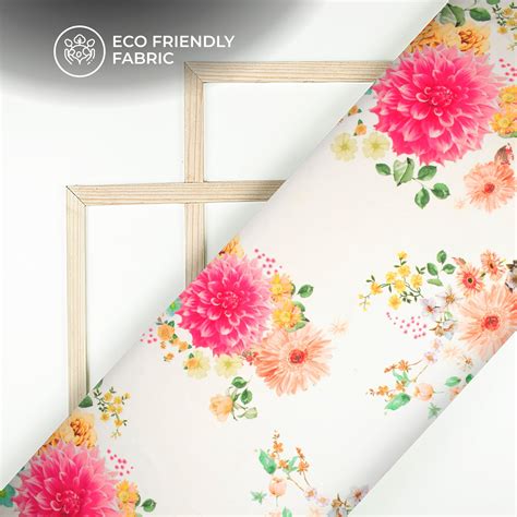 Delicate Floral Digital Print Lightweight Georgette Fabric – Fabcurate