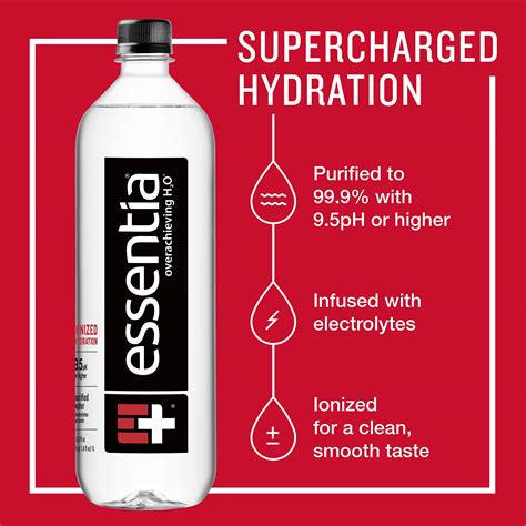 Buy Essentia Bottled Water, 1 Liter,Ionized Alkaline Water:99.9% Pure ...