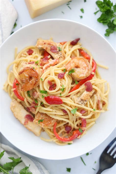 Chicken And Shrimp Carbonara Copycat Olive Garden Chicken And Shrimp
