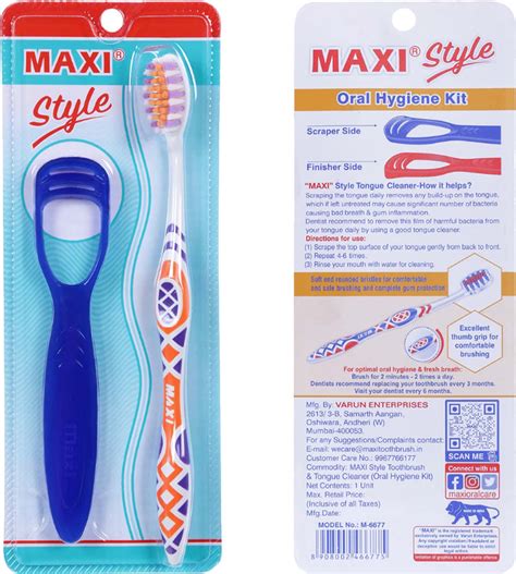 Buy MAXI STYLE TOOTHBRUSH & TONGUE CLEANER-ORAL HYGIENE KIT (BUY 1 GET ...