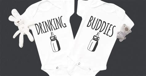 Funny Twin Onesies - Twin Baby Boy and Girl Matching Outfits