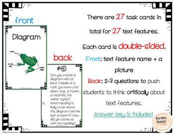 Image result for Text Features Task Cards