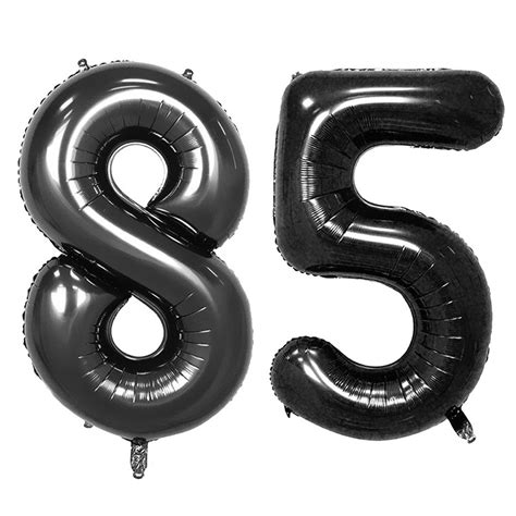 40inch Black Foil 85 Helium Jumbo Digital Number Balloons, 85th ...