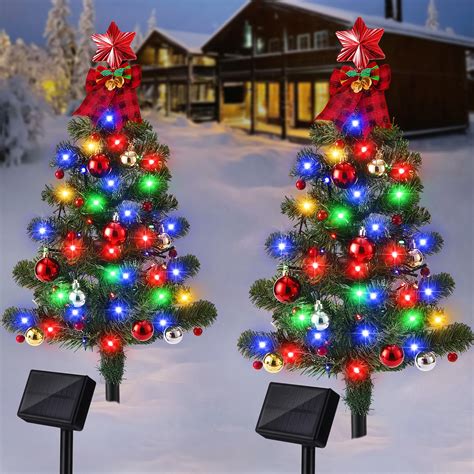 Amazon.com : Solar Christmas Tree Garden Stake Lights, 136LED Christmas ...