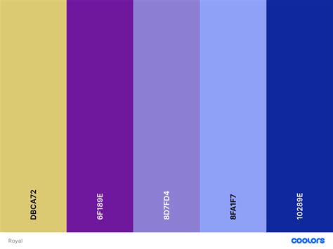Royal Colors: Gold, Purple, Blue