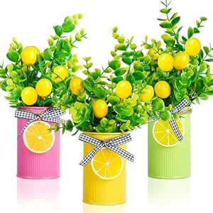 Buy FACULX 9 PCS Lemon Mason Jar Table Centerpiece, Fake Lemon ...