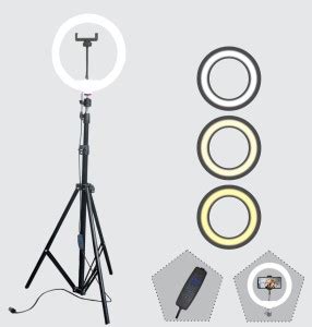 KDM ENTERPRISES 10"LED Ring Light with 7Ft Tripod Stand & mobile holder ...