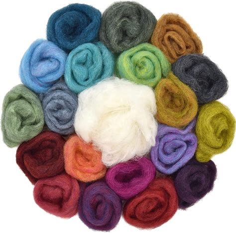 Needle Felting Wool, Large Size. Assorted Colors & White Core Wool ...