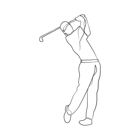 Premium Vector | Continuous line drawing of golfer