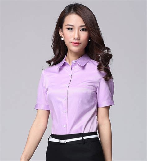 职业白领职业装女衬衣款式WY-061903-工作服款式分类-深圳贵格服饰