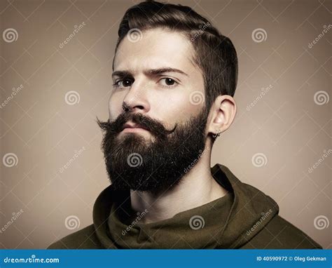Portrait of Handsome Man with Beard Stock Photo - Image of beard ...