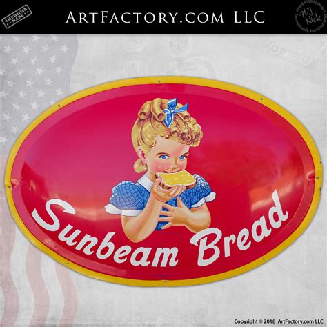 Sunbeam Bread Tin Sign: Vintage Featuring Little Miss Sunbeam