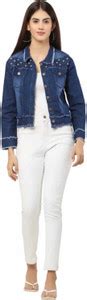 yunusfashion Full Sleeve Self Design Women Denim Jacket - Buy ...