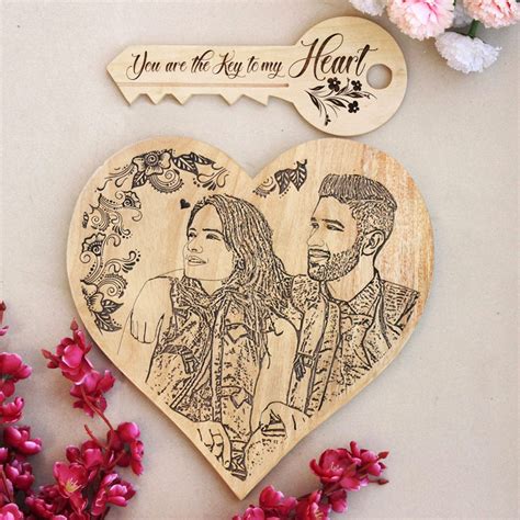 You're The Key To My Heart Wood Key & Heart Poster| Romantic Gift Set ...